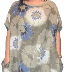 Glossy Paris Linen Tunic Dress Shirt Made in Italy